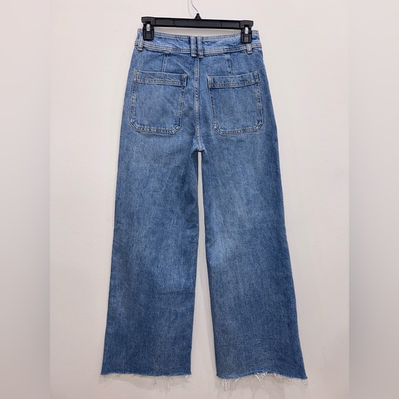 Mango Catherine Culotte High-Rise Jeans Size 4 medium blue - Picture 6 of 6